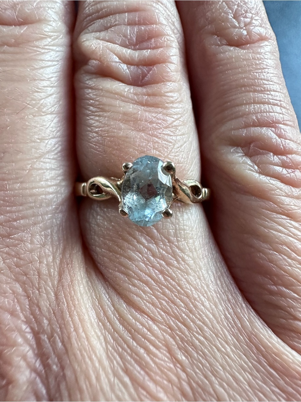 Clyde Duneier Inc. Aquamarine Ring sz6